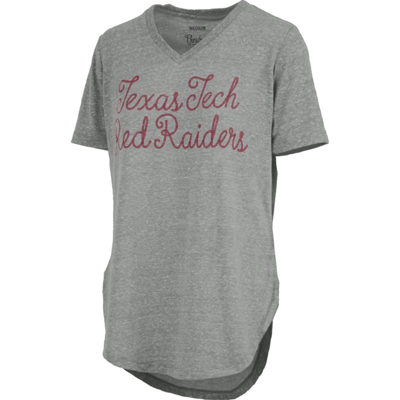 Three Square Women's Texas Tech University Knobi Stardust Chain Puff V-neck T-shirt