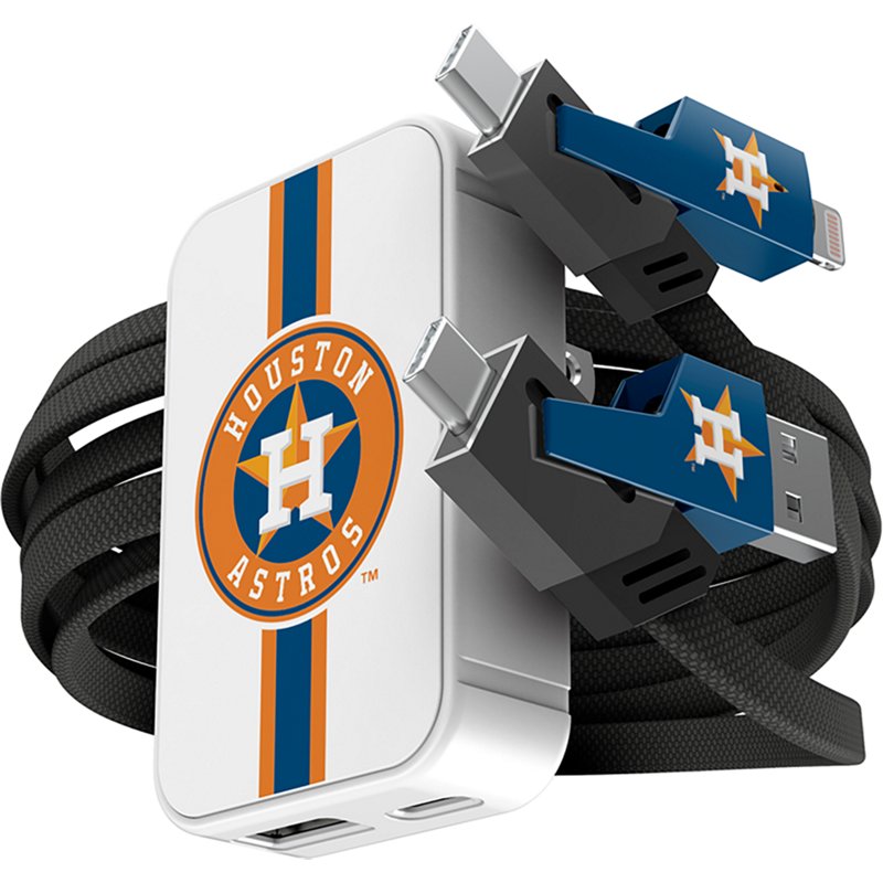 Prime Brands Group Houston Astros Slim Wall Charger with 4-in-1 Multicharging Cable