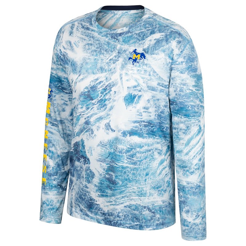 Colosseum Athletics Men's McNeese State University Gulf Stream Long Sleeve Performance Fishing T-shirt