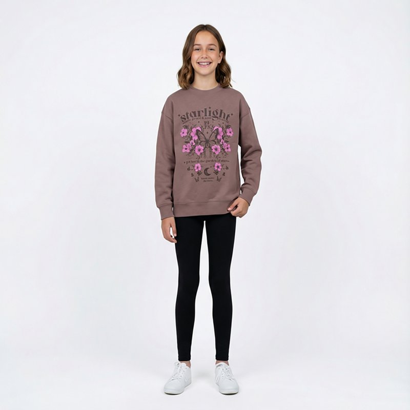 BCG Girls' Lifestyle Starlight Fleece Oversize Graphic Pullover