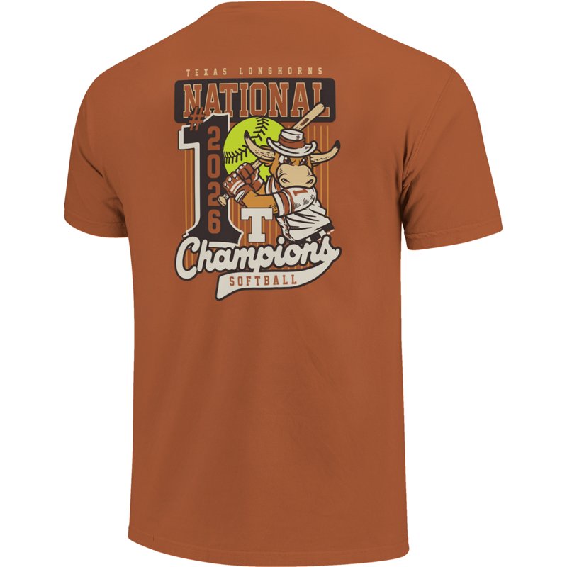 Image One Men's University of Texas 2026 WCWS National Champs Mascot Graphic T-shirt