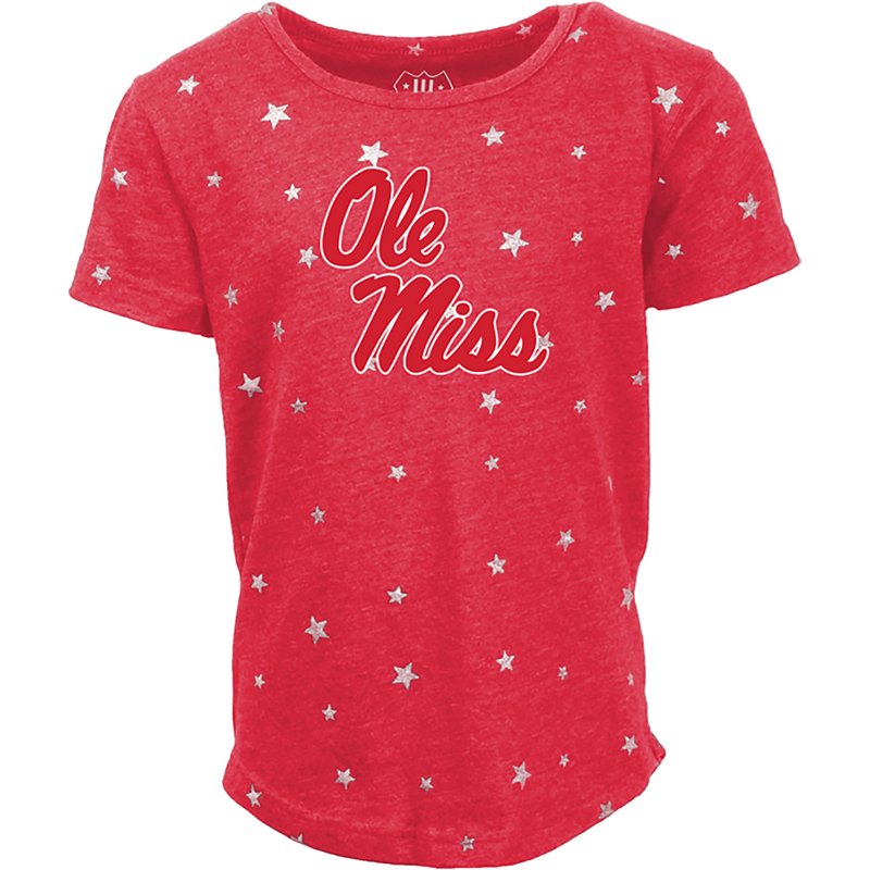 Wes & Willy Girls' Ole Miss Shimmer Star T-shirt