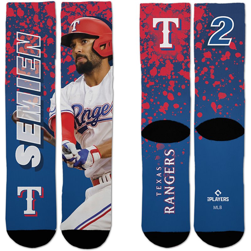 For Bare Feet Youth Texas Rangers Marcus Semien Road Warrior Player Crew Socks