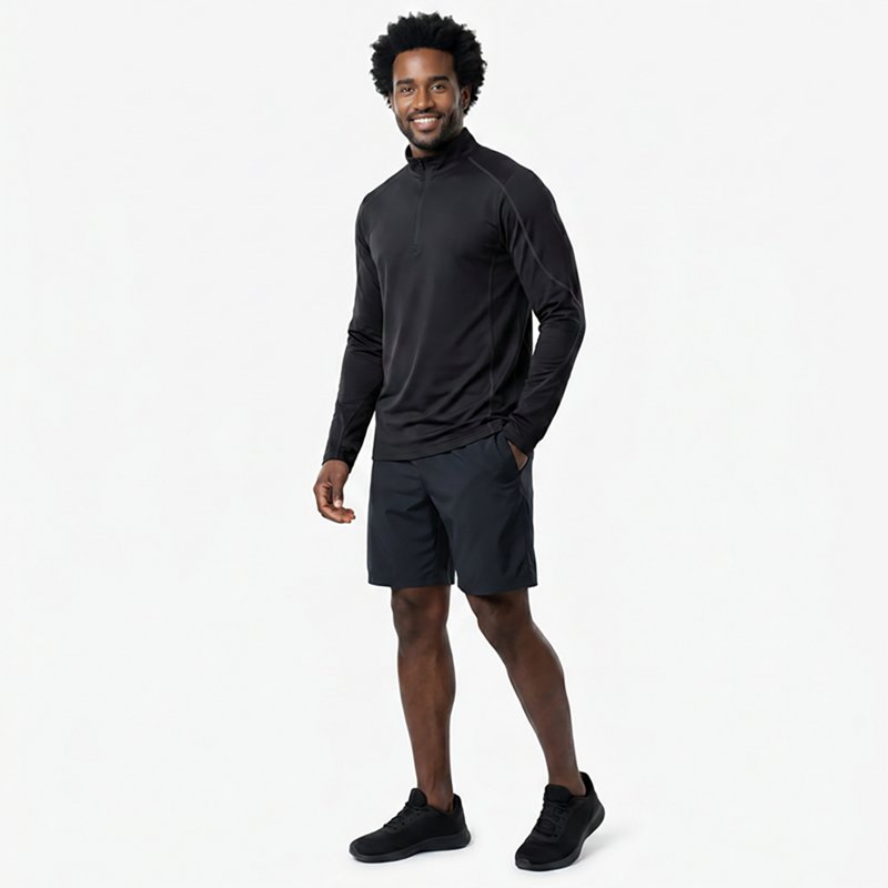 BCG Men's Run Performance Quarter Zip Long Sleeve Top