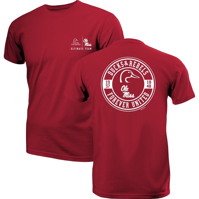 New World Graphics Men's University of Mississippi Ducks Unlimited Mascot Graphic T-shirt