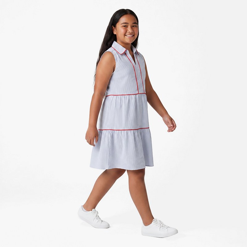 Magellan Outdoors Girls' Southern Summer Americana Seersucker Dress